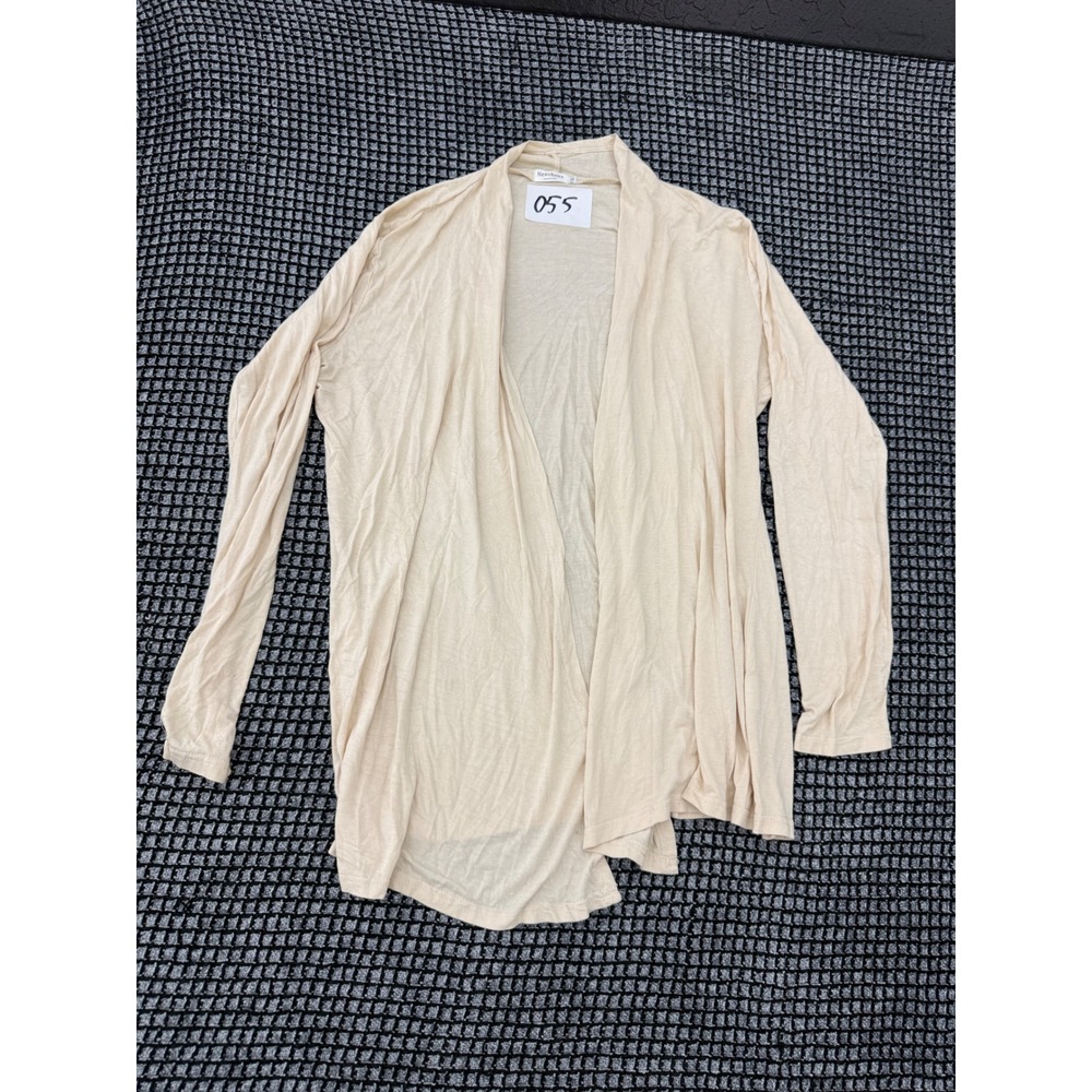 Newchoice Open Front Cardigan Womens Large Beige Excellent Lightweight Draped‎
